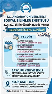 2026-2027 Güz Yarıyılı Lisansüstü Öğrenci Başvuruları Başladı